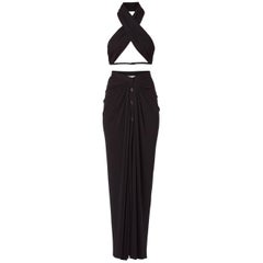 Yves Saint Laurent, Black top & skirt, circa 1991