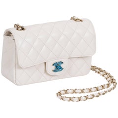 New Chanel White Caviar Mini Crossbody Bag
