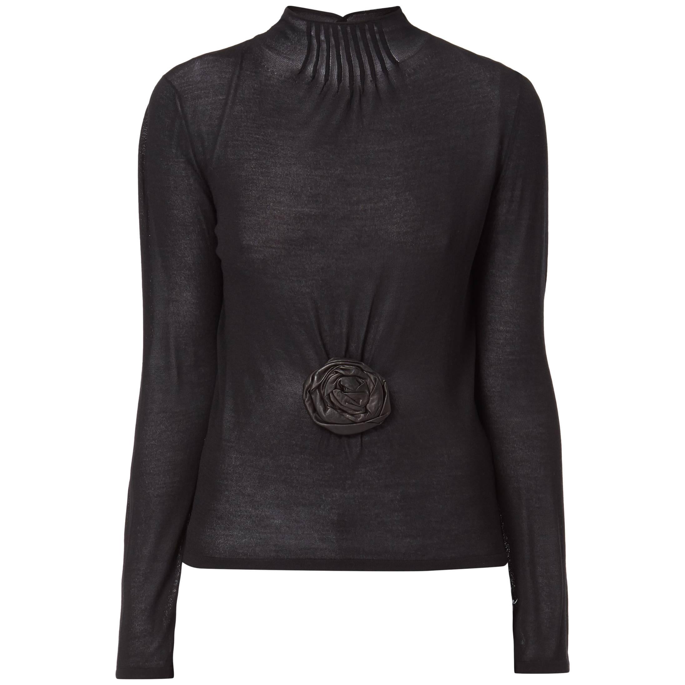 Tom Ford knit top with flower, Autumn/Winter 1999 For Sale