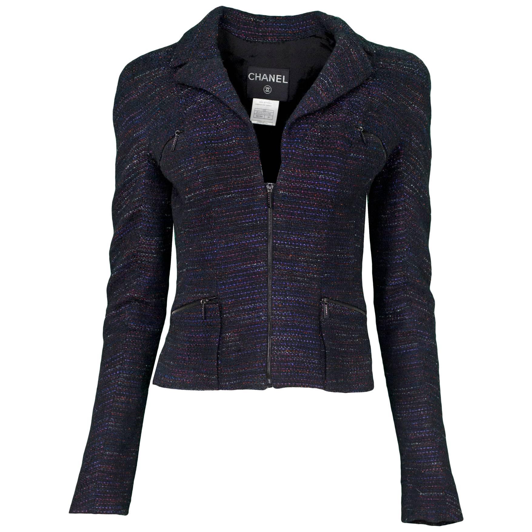 Chanel Multi-Colored Tweed Jacket sz FR38