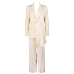 Vintage GIVENCHY Couture S/S 1999 ALEXANDER McQUEEN 2 Piece Tuxedo Jacket Pant Suit Set