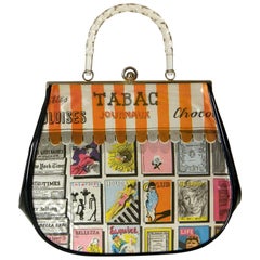 Garay Novelty Handbag with Newsstand Print Fabric