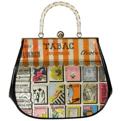 Vintage Garay Novelty Handbag with Newsstand Print Fabric 