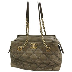 Chanel Retro Chain Zip Satchel Quilted Calfskin Small