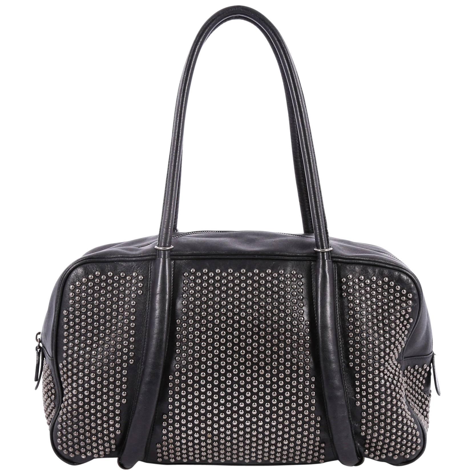  Alaia Duffle Bag Studded Leather Medium