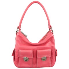 MARC JACOBS Pink Leather Multipocket Blake Hobo Shoulder Handbag