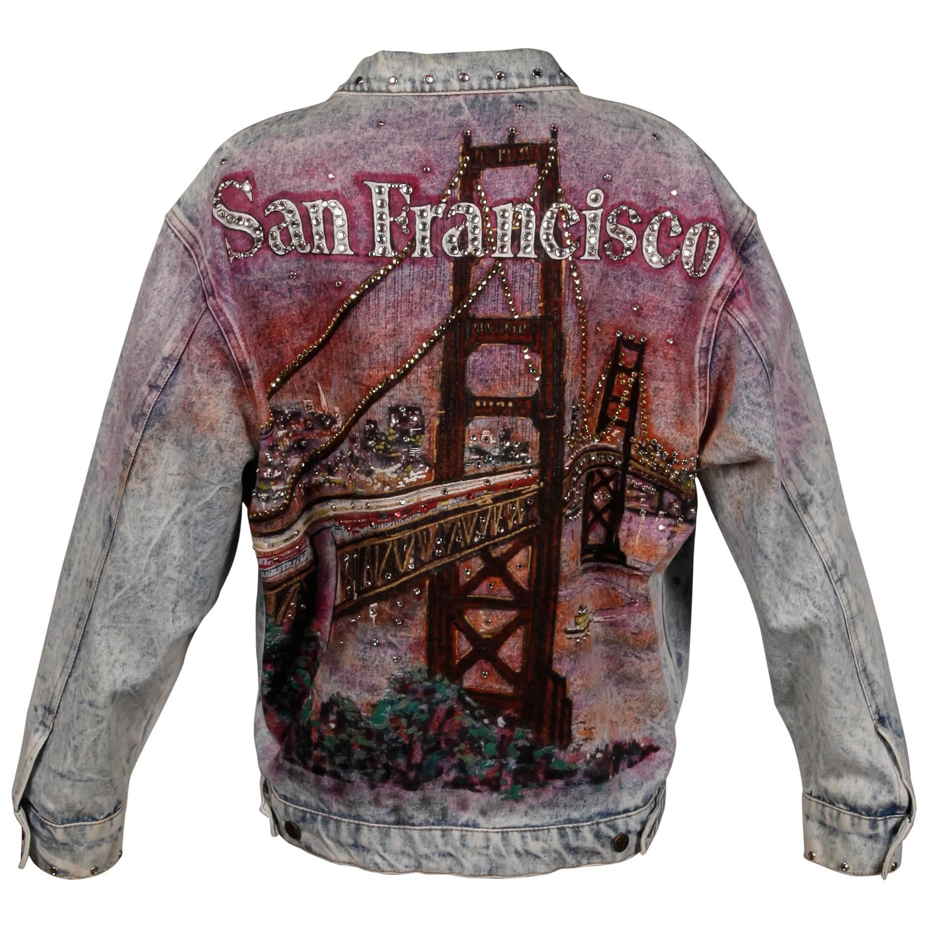 Tony Alamo Vintage Hand Painted and Studded San Francisco Denim Jean Jacket