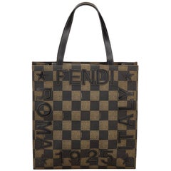 Fendi Brown Pequin Handbag