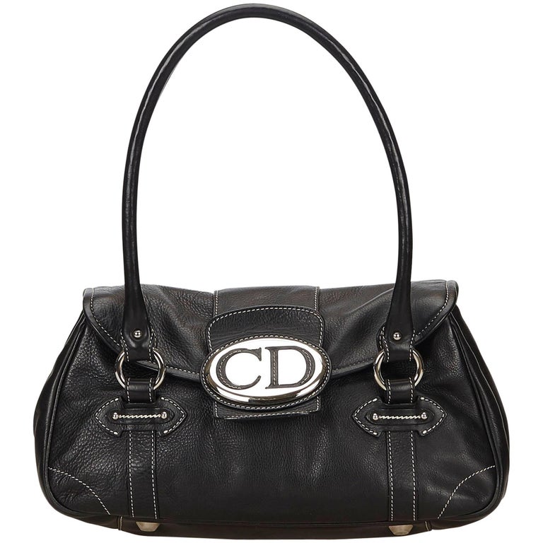 Dior Black Leather Vintage Traveler Bag For Sale at 1stdibs
