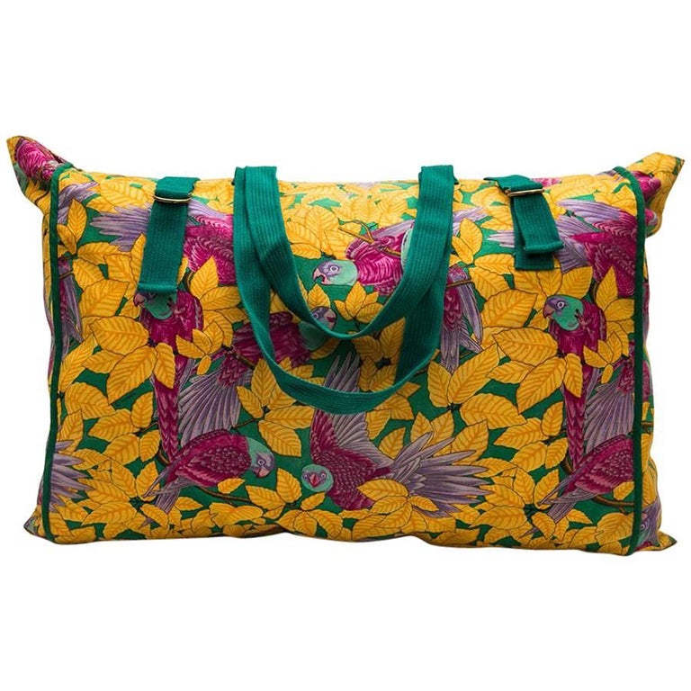 HERMES Beach Bag in Multicolored Flower Printed Cotton at 1stDibs