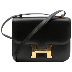 HERMES 'Constance' Retro Bag in Black Box Leather