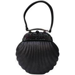 Rodo small black “shell” handbag, 1980s