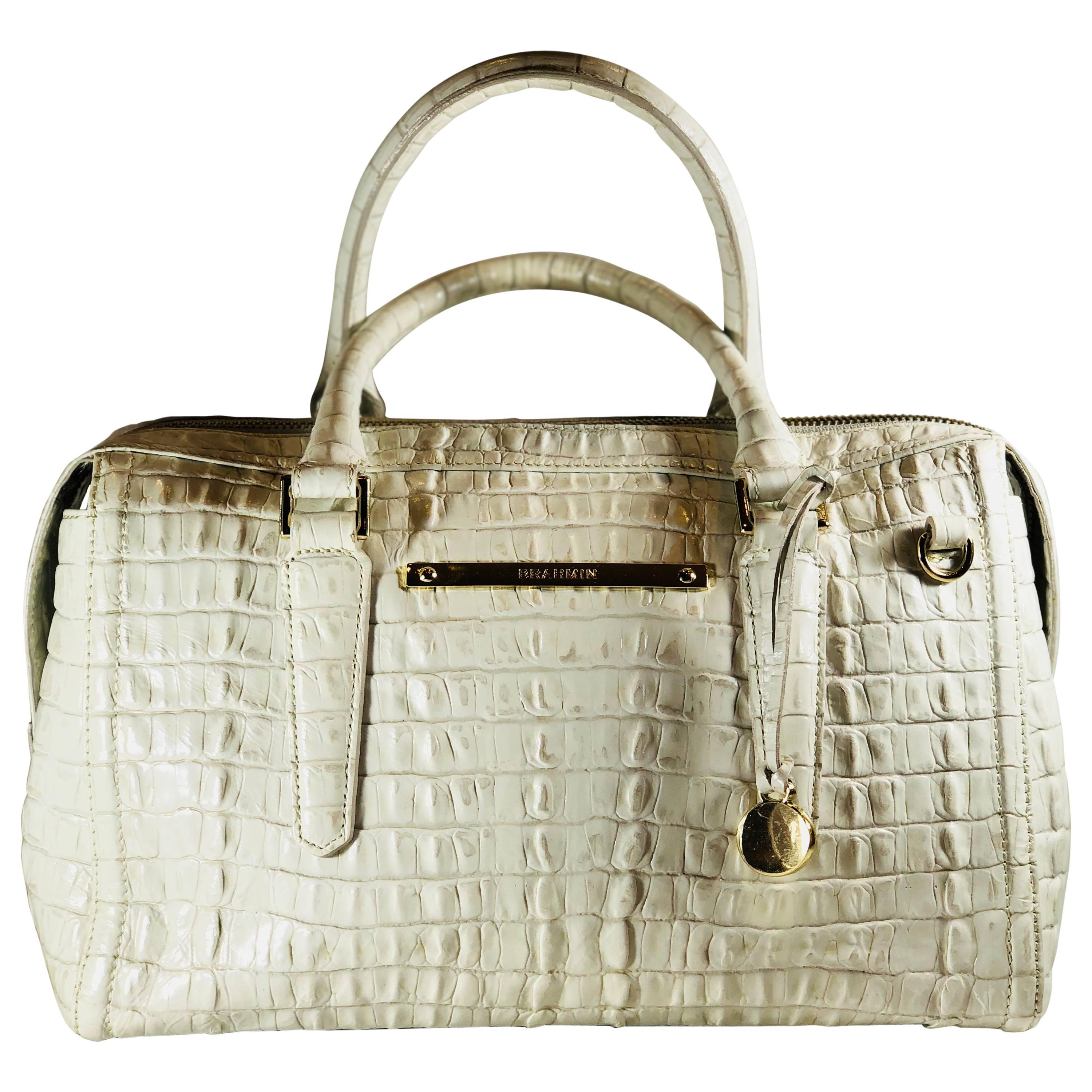 BRAHMIN Melbourne Collection Carla Crocodile-Embossed Satchel Bag |  Dillard's