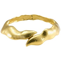 Retro 1992 Yves Saint Laurent Runway Look Gold-Plated Snake Necklace