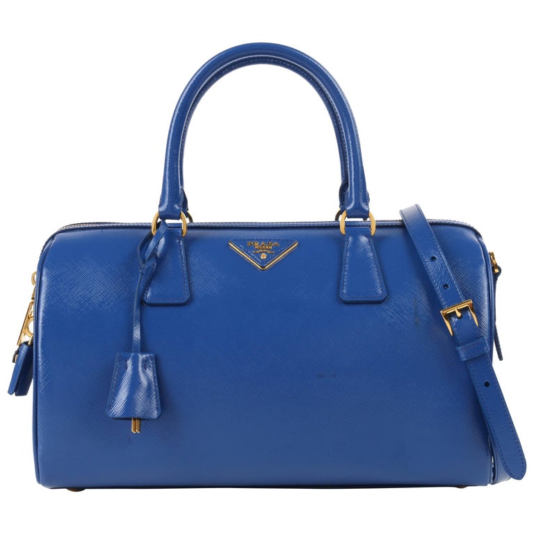 PRADA S/S 2012 Blue Saffiano Vernice Patent Leather Convertible Boston Bag  Purse at 1stDibs | prada bag 2012, prada boston bag, prada saffiano boston  bag