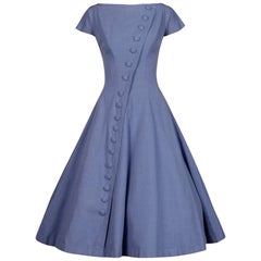 1950er Suzy Perette Vintage lila Seide asymmetrische volle Sweep Cocktailkleid