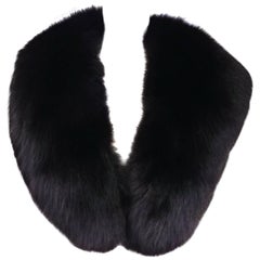 Vintage Pure Black Fox Fur Stole