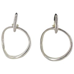 CHANEL Creoles Clip-on Earrings in Sterling Silver 925 Ag
