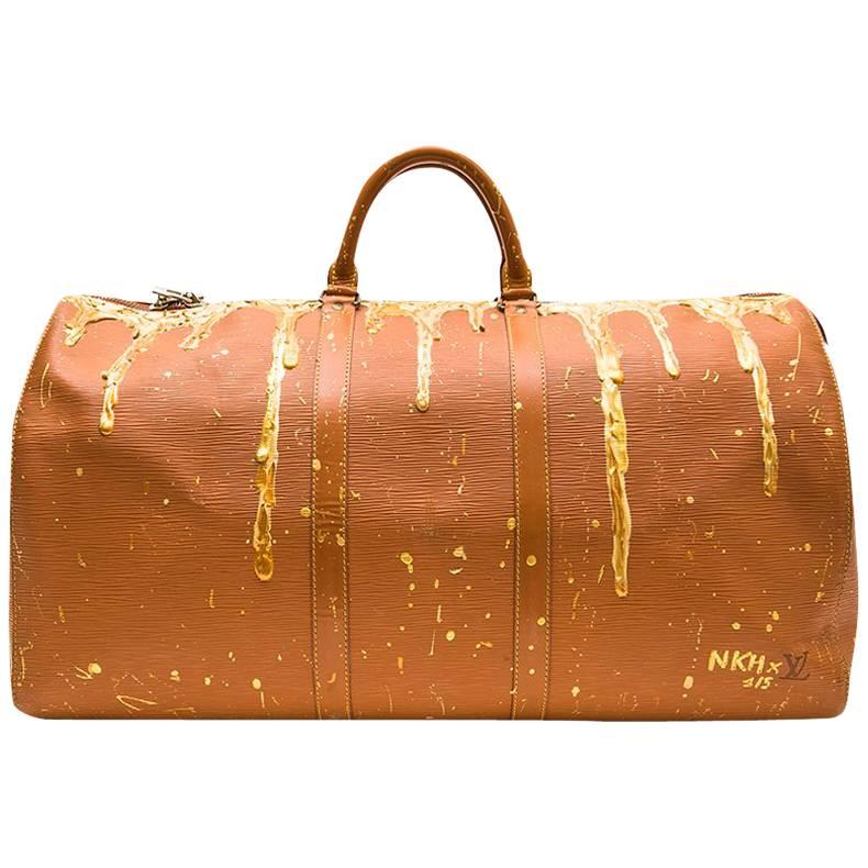 LOUIS VUITTON 'Keepall' Customized Bag in Cipengo Gold Epi Leather