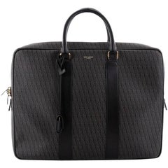 Saint Laurent Convertible Briefcase Toile with Leather Large