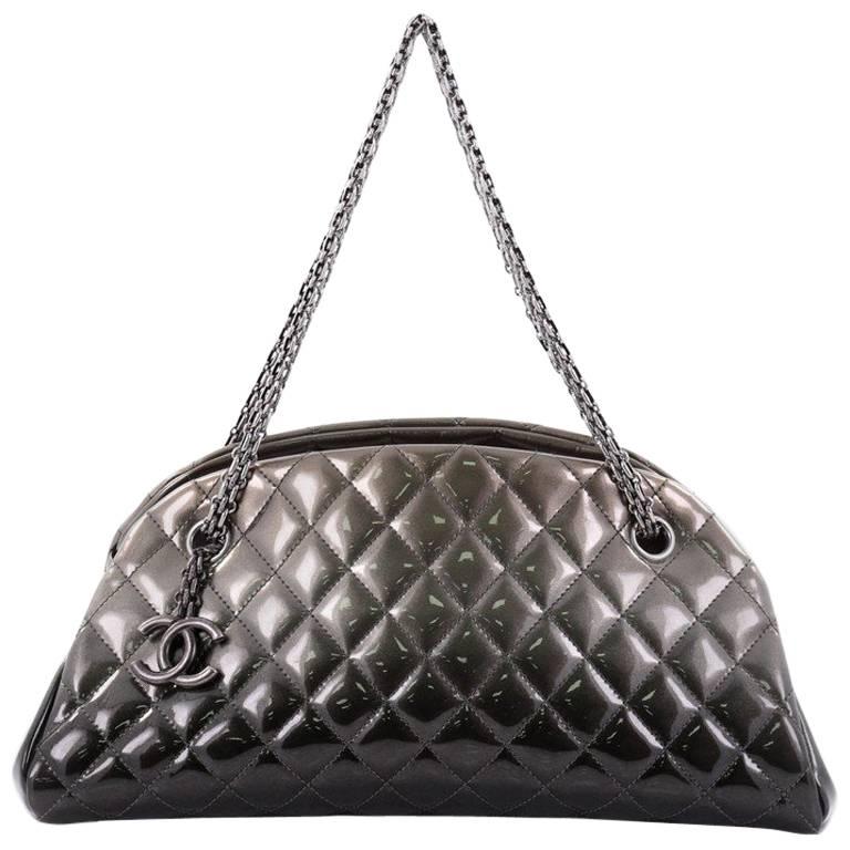 Chanel Just Mademoiselle Degrade Handbag Quilted Patent Medium