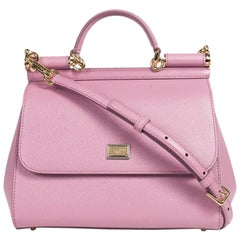 Dolce&Gabbana Women's Pink Leather Small Miss Sicily Shoulder Bag