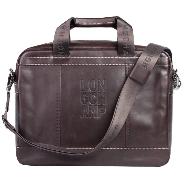 Longchamp Men's Solid Mocha Brown Cavalier Document Holder