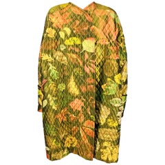 Hermes Printed Silk Quilted Coat, 1980s