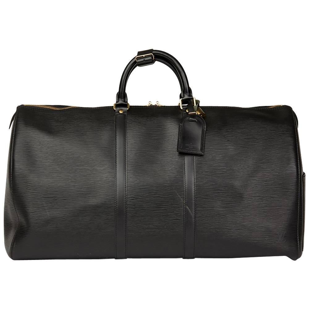 Louis Vuitton Black Epi Leather Vintage Keepall