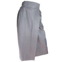 Valentino Grey Leather Wrap Skirt