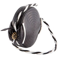 Vintage 1980s Black Leather Bag