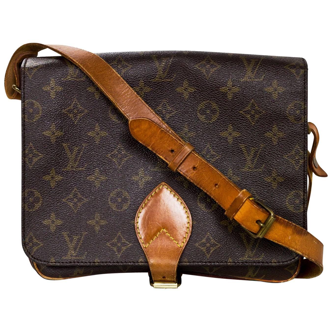 Vintage Louis Vuitton Cartouchiere MM Monogram Canvas Shoulder Bag at  1stDibs