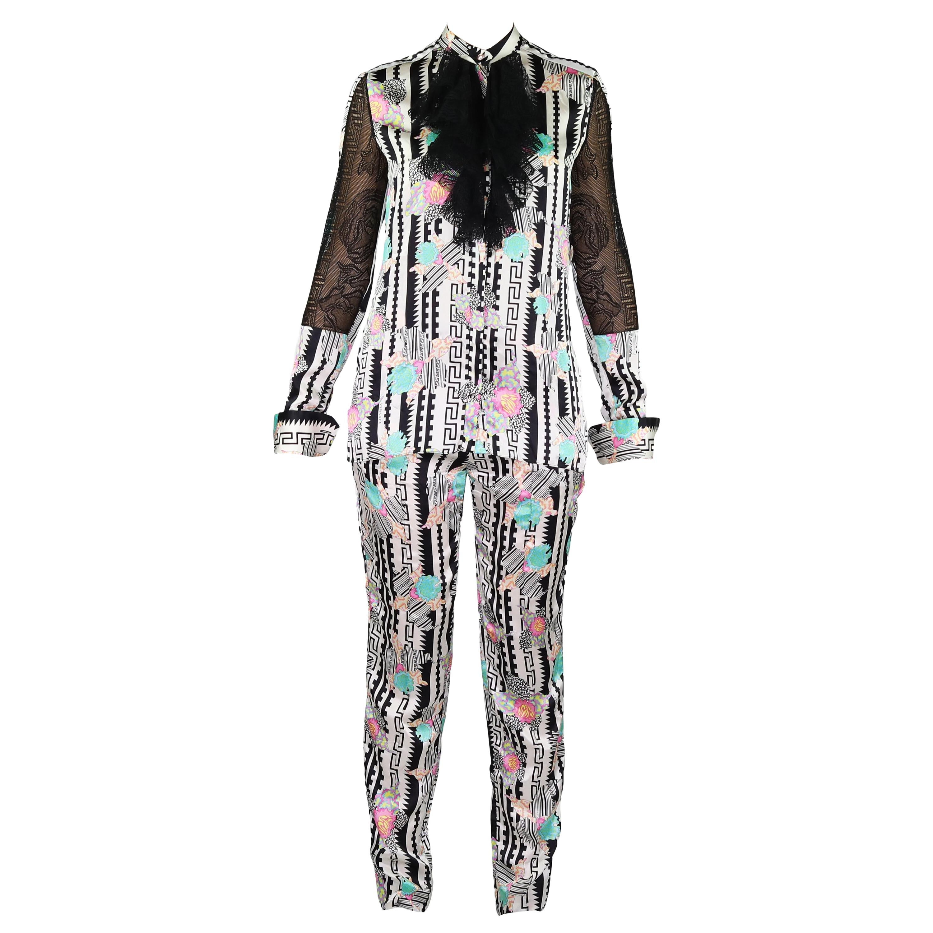 VERSACE BAROCCO ANIMALIER LOUNGE SUIT TRACK PANTS with HOODED JACKET ...