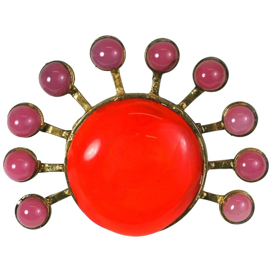 Yves Saint Laurent Maison Gripoix Sun Brooch For Sale