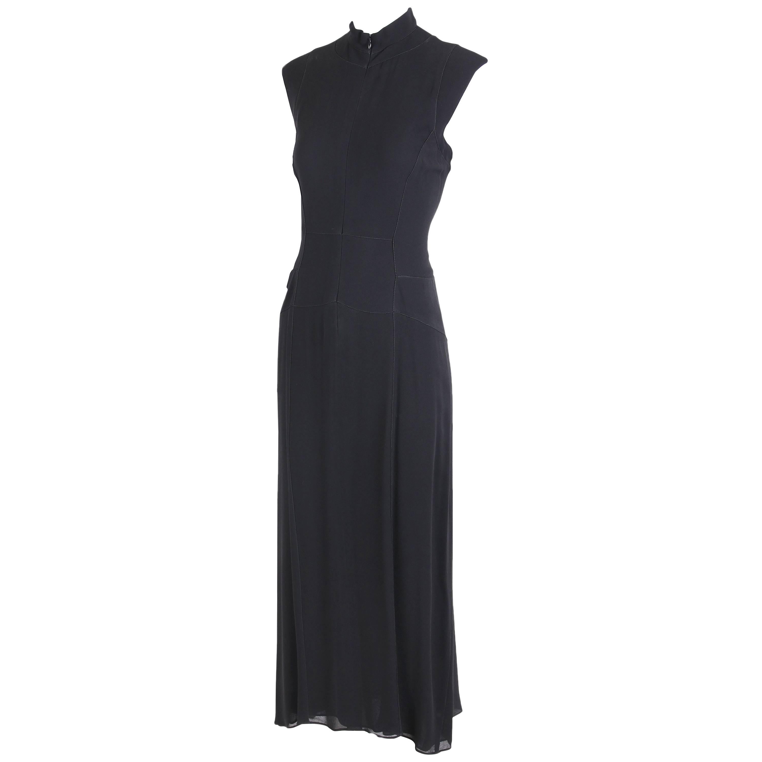 Calvin Klein "Collection" for Bergdorf Goodman Black Sleeveless Evening Dress