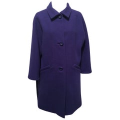 Balenciaga Purple Wool Coat Sz34 (Us 2)