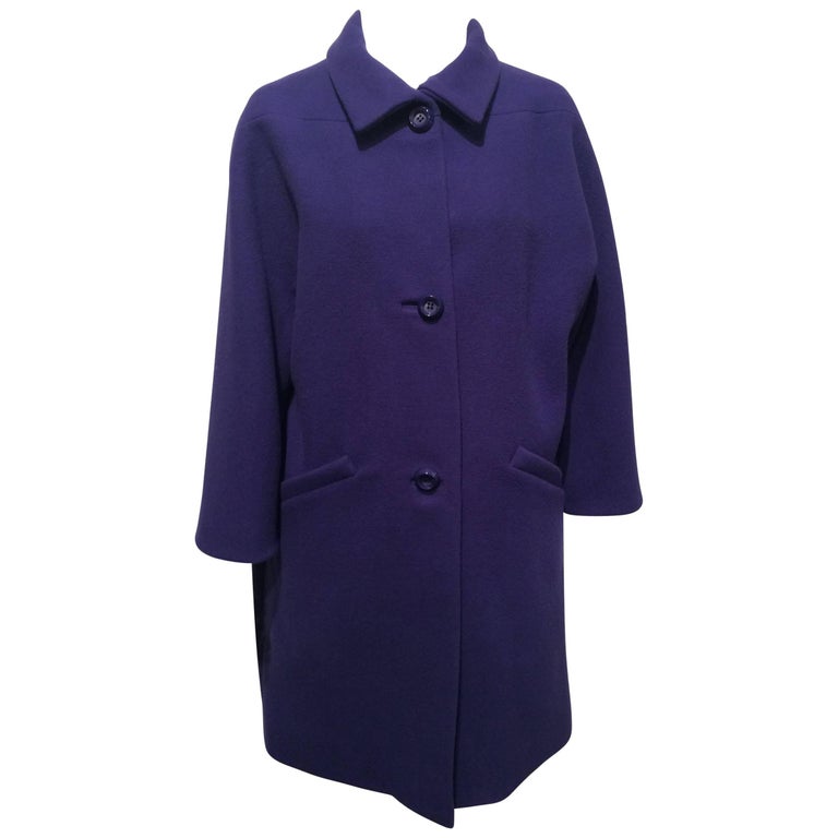Balenciaga Purple Wool Coat Sz34 (Us 2) For Sale at 1stDibs ...