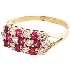 Mid Century Gold, Ruby and Diamond ring