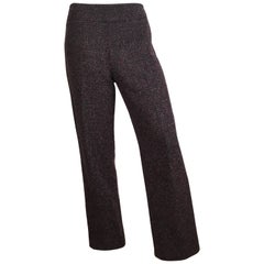 Oscar de la Renta Nubby Flannel Wool Pants Size 6. Made in Italy.