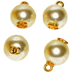 Set of (4) Pearl Chanel Buttons