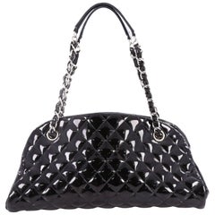 Chanel Just Mademoiselle Handbag Quilted Patent Medium Chanel Just Mademoiselle Handbag Quilted Patent Medium