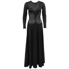 Early 1970s Giorgio Di Sant’Angelo Black Illusion Gown 