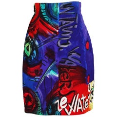 Versace Graffiti Print Skirt, vintage 1980s/90s