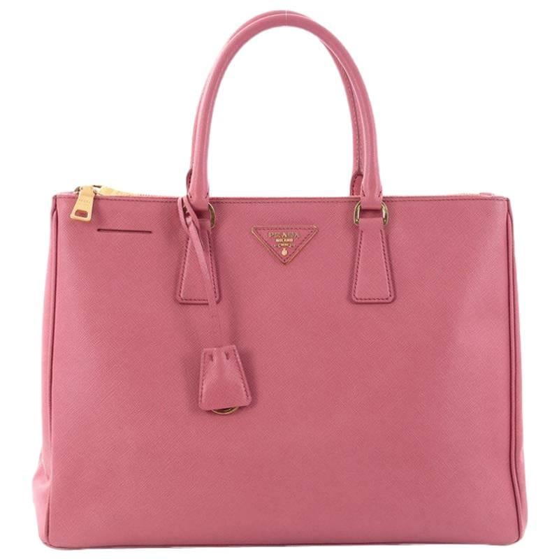 Prada Double Zip Lux Tote Saffiano Leather Medium