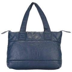 Chanel Navy Blue Leather Vintage Bag, 2000s