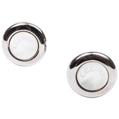 CELINE Retro Cufflinks in Sterling Silver and Mother-of-Pearl
