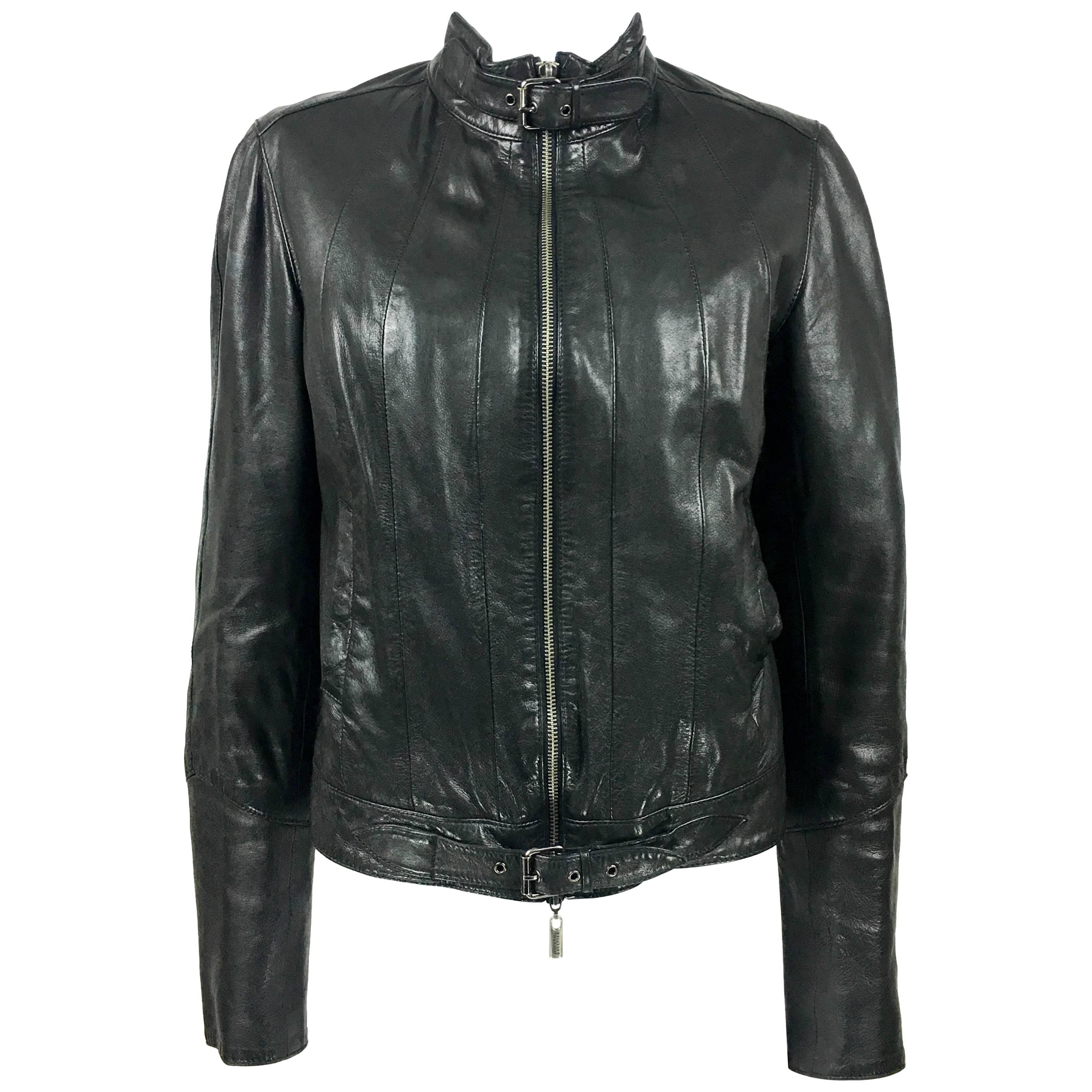 Jean Paul Gaultier Black Leather Biker Jacket