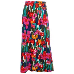 Lilly Pulitzer Mod Floral Velvet Maxi Skirt, 1960s