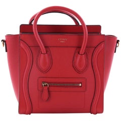 Celine Luggage Handbag Grainy Leather Nano