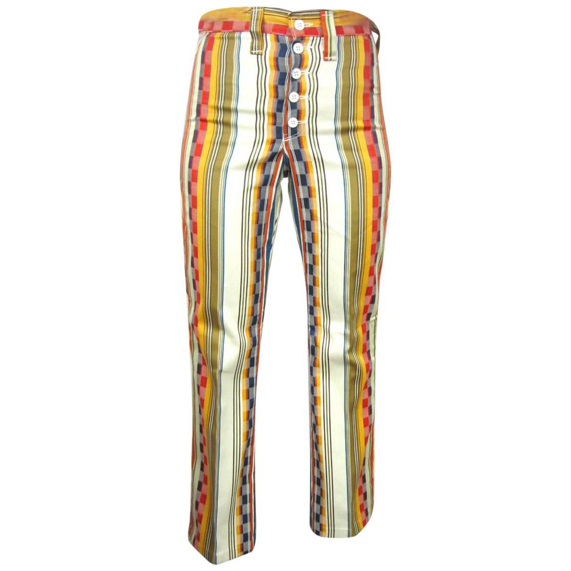  Wrangler Funky Hippie Striped Pants 1960s, New Never Worn  For Sale